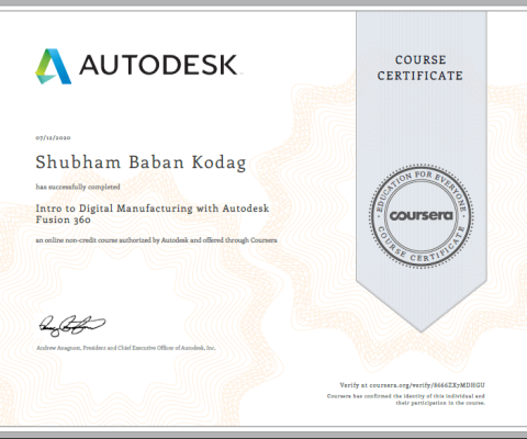 Internship with Coursera -mr. Shubham Kodag