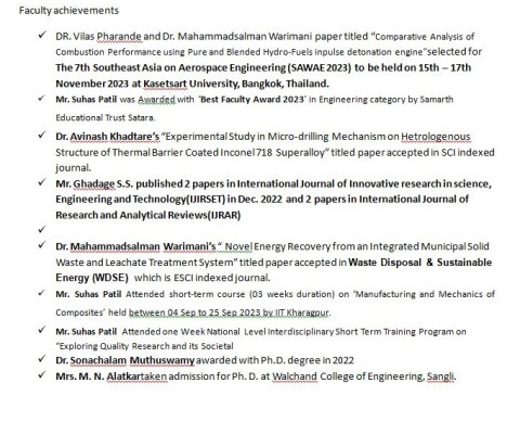 Faculty Achievements