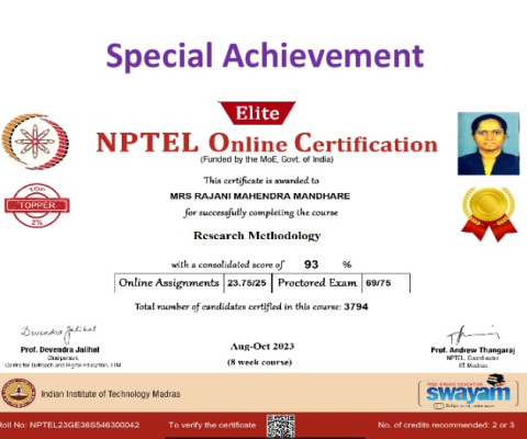 Research Methodology NPTEL Certificate