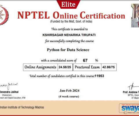 Python for Data Science NPTEL Certificate 