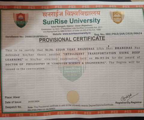 PhD Provisinal Certificate
