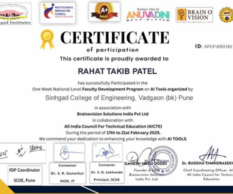 Participated in the FPD program in AI Tools