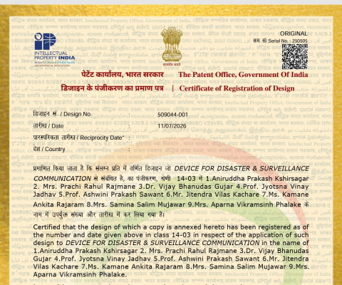 Patent - Device for Disaster Surveillance Communication
