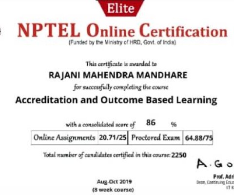 NPTEL Online Certification for Accreditation and Outcome Based Learning