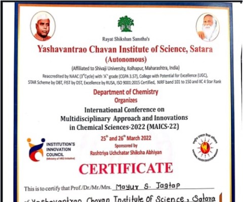 Mr. MayurJagtap has presented poster in MAICS-2022