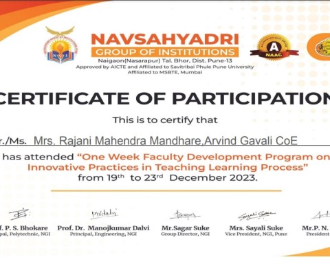 Innovative Pratices in Teaching Learning Process FDP
