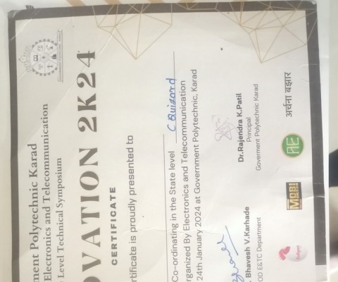 Technovation 2024 Certificate of Participation in State level C Quizard