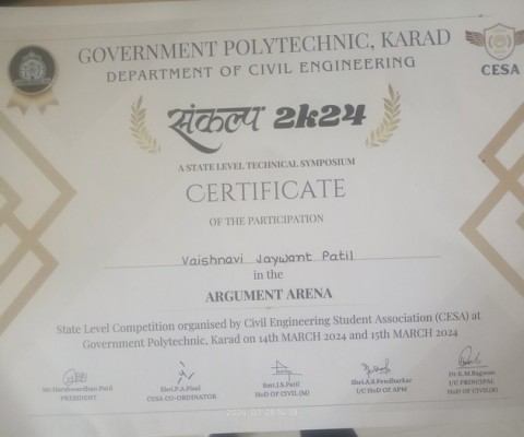 Sankalp 2024 Certificate of Participation