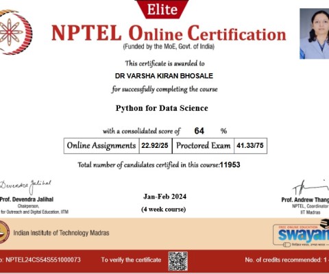 Python for Data Science NPTEL Certificate