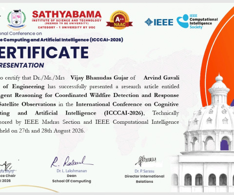 Research Article Presentation Certificate of IEEE conference held on 27-28 August 2026