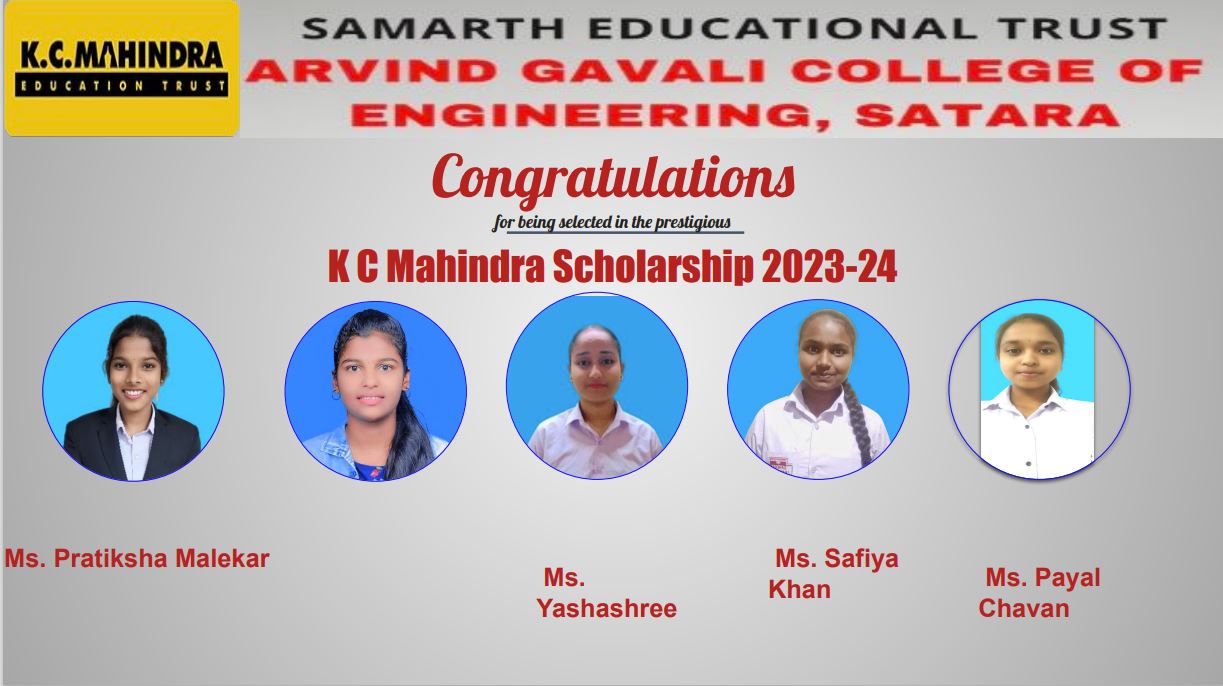 Congratulations for being selected in KC Mahindra Scholorship 2023-24