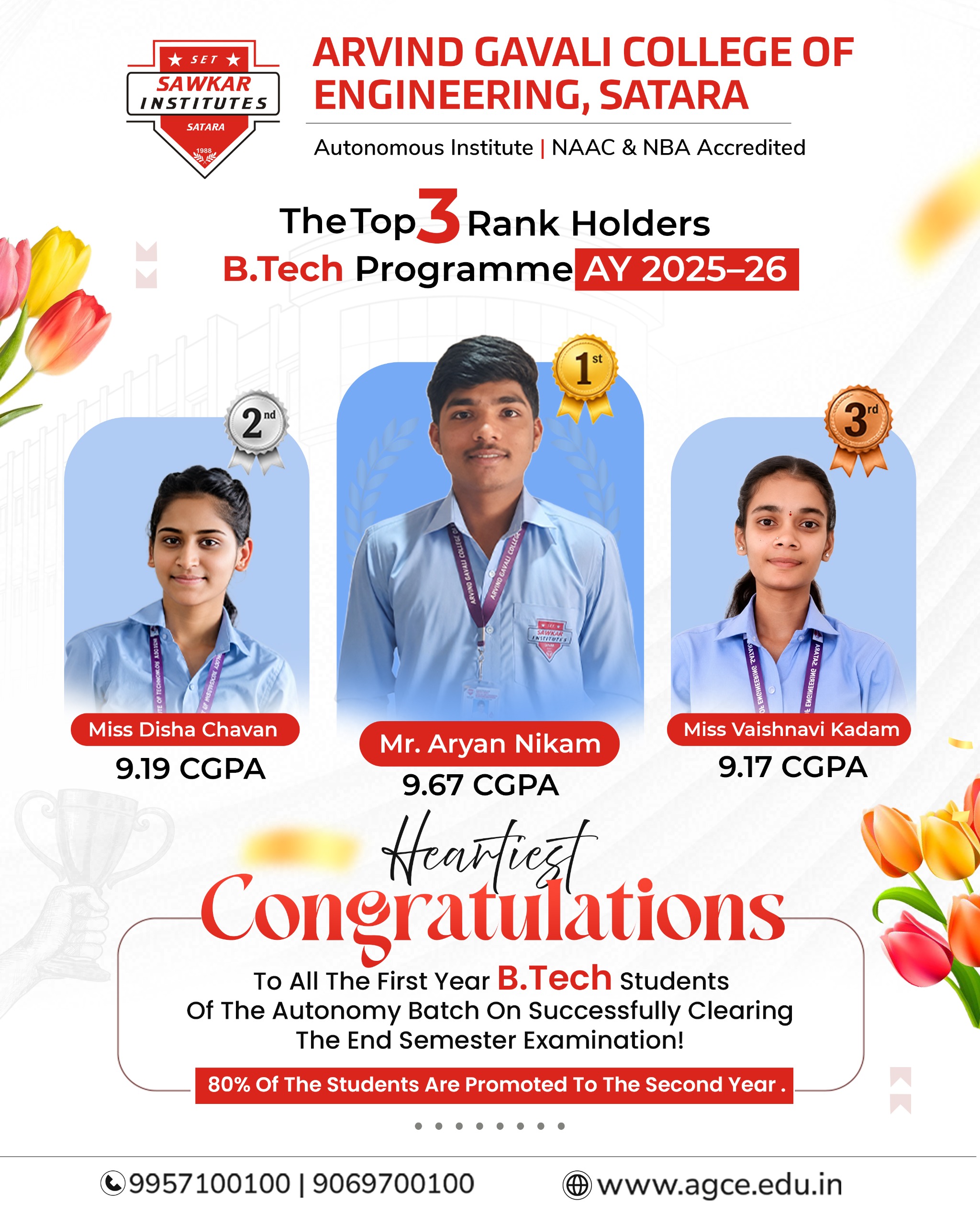 FY Btech (Autonomous) Toppers AY 2025-2026
